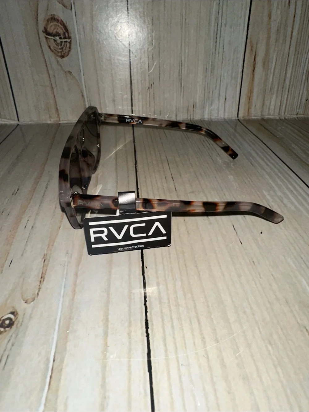 RVCA Men’s Brown Tortoiseshell Sunglasses with Dark Lenses